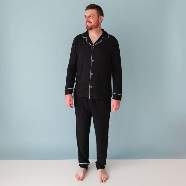Black Ribbed Men’s Relaxed Pant Luxe Loungewear