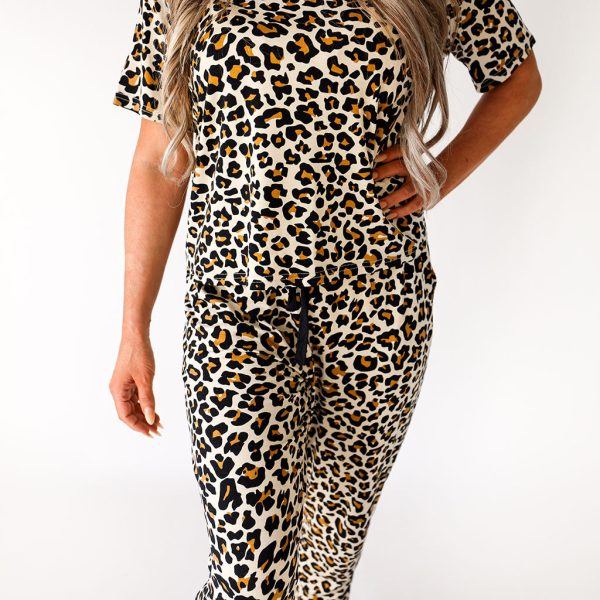 Lana Leopard Tan Women’s Paperbag Joggers