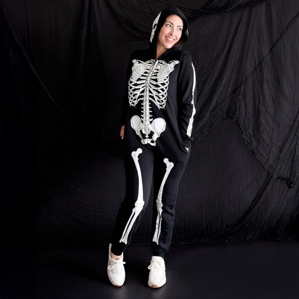 Classic Skelly Women’s Fleece Hooded Jumpsuit