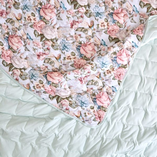 Amarantha & Misty Blue Reversible Quilted Patoo® Blanket