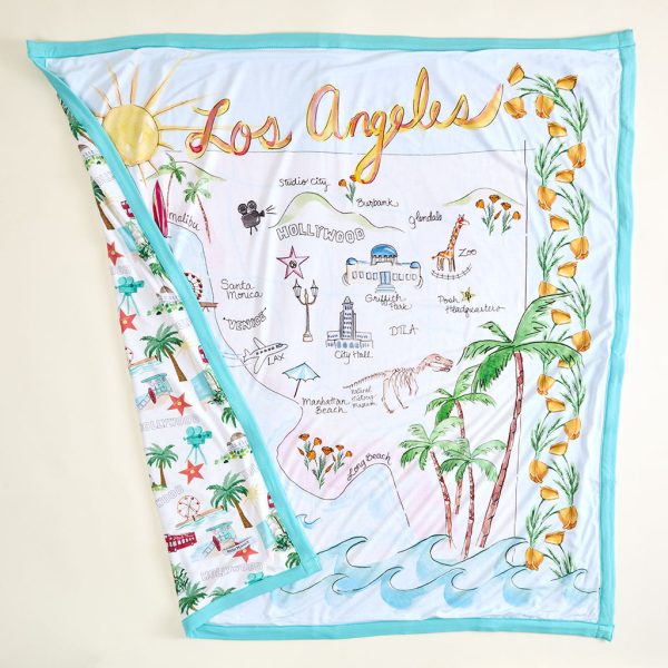 Posh Los Angeles & Los Angeles Map Luxette Patoo® Blanket
